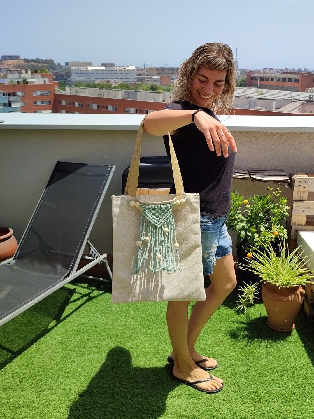 Tote bag color Mint - Pepita Topos